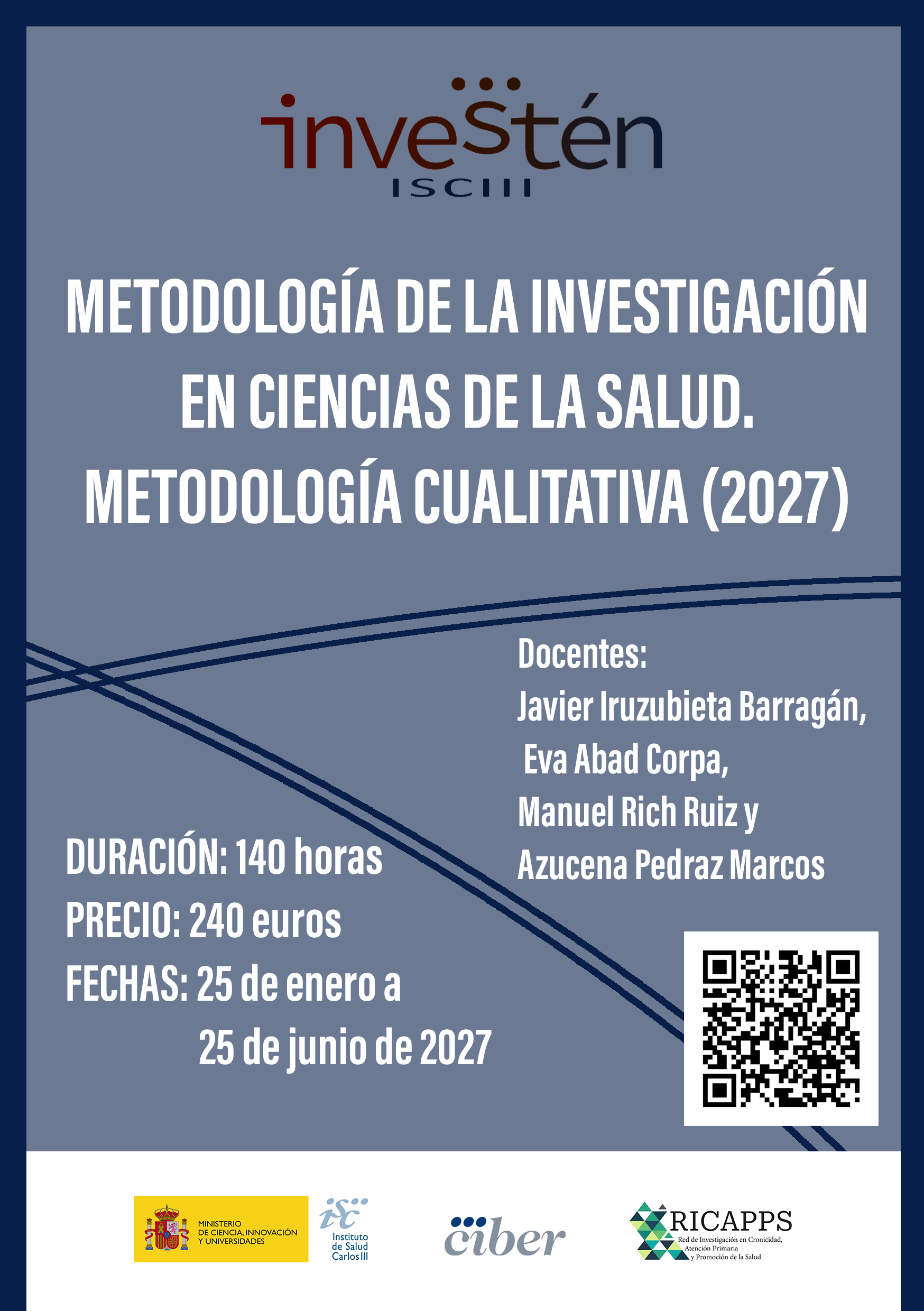 Cartel Inestén Metodología de investigación en ciencias de la salud